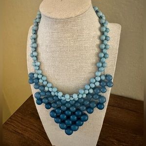 Blue and Torquoise Bubble statement necklace.